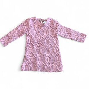 Infant Girls Pink Long Sleeve Knit Dress